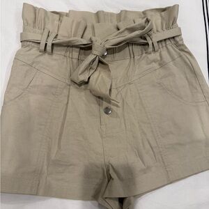 Women's Paperbag Belted Waist Shorts